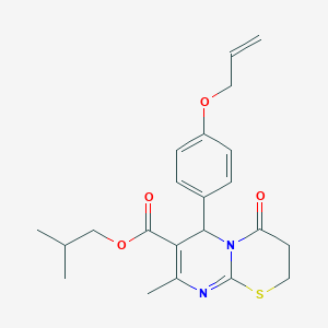 2-methylpropyl 8-methyl-4-oxo-6-[4-(prop-2-en-1-yloxy)phenyl]-3,4-dihydro-2H,6H-pyrimido[2,1-b][1,3]thiazine-7-carboxylate