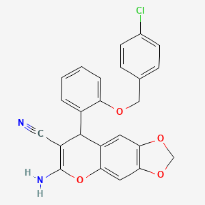 6-amino-8-{2-[(4-chlorobenzyl)oxy]phenyl}-8H-[1,3]dioxolo[4,5-g]chromene-7-carbonitrile