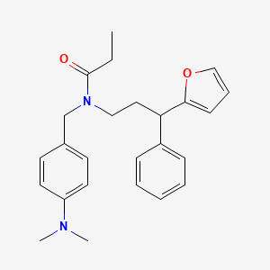 molecular formula C25H30N2O2 B11587515 N-[4-(dimethylamino)benzyl]-N-[3-(furan-2-yl)-3-phenylpropyl]propanamide 