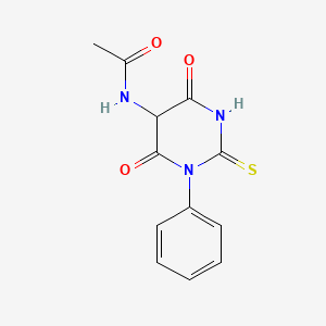 molecular formula C12H11N3O3S B11587534 N-(4,6-dioxo-1-phenyl-2-sulfanyl-1,4,5,6-tetrahydropyrimidin-5-yl)acetamide 