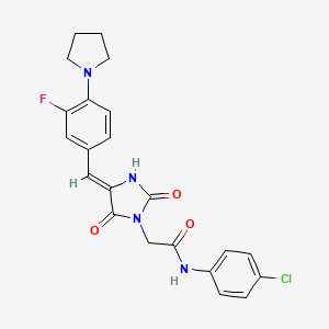 N-(4-chlorophenyl)-2-{(4Z)-4-[3-fluoro-4-(pyrrolidin-1-yl)benzylidene]-2,5-dioxoimidazolidin-1-yl}acetamide