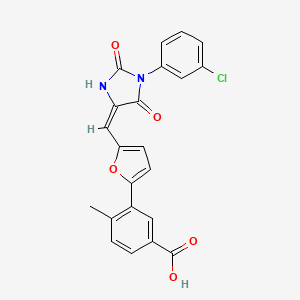 3-(5-{(E)-[1-(3-chlorophenyl)-2,5-dioxoimidazolidin-4-ylidene]methyl}furan-2-yl)-4-methylbenzoic acid