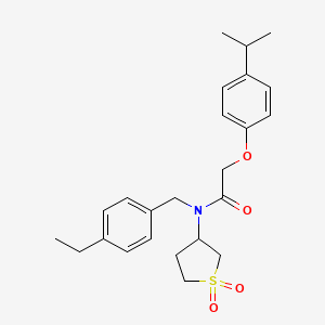 molecular formula C24H31NO4S B11587611 N-(1,1-dioxidotetrahydrothiophen-3-yl)-N-(4-ethylbenzyl)-2-[4-(propan-2-yl)phenoxy]acetamide 