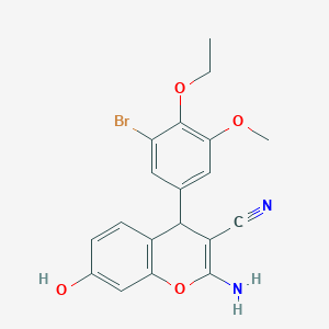 2-amino-4-(3-bromo-4-ethoxy-5-methoxyphenyl)-7-hydroxy-4H-chromene-3-carbonitrile