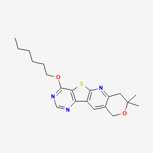 15-hexoxy-5,5-dimethyl-6-oxa-17-thia-2,12,14-triazatetracyclo[8.7.0.03,8.011,16]heptadeca-1,3(8),9,11,13,15-hexaene