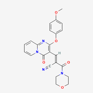 (2E)-3-[2-(4-methoxyphenoxy)-4-oxo-4H-pyrido[1,2-a]pyrimidin-3-yl]-2-(morpholin-4-ylcarbonyl)prop-2-enenitrile