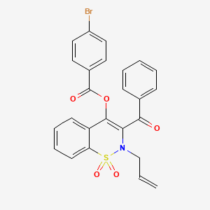 molecular formula C25H18BrNO5S B11587635 2-allyl-3-benzoyl-1,1-dioxido-2H-1,2-benzothiazin-4-yl 4-bromobenzoate 