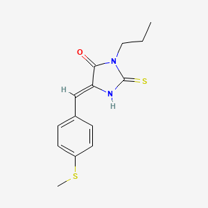 molecular formula C14H16N2OS2 B11587642 (5Z)-5-[4-(methylsulfanyl)benzylidene]-3-propyl-2-thioxoimidazolidin-4-one 