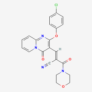 molecular formula C22H17ClN4O4 B11587666 (2E)-3-[2-(4-chlorophenoxy)-4-oxo-4H-pyrido[1,2-a]pyrimidin-3-yl]-2-(morpholin-4-ylcarbonyl)prop-2-enenitrile 