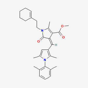 methyl (4Z)-1-[2-(cyclohex-1-en-1-yl)ethyl]-4-{[1-(2,6-dimethylphenyl)-2,5-dimethyl-1H-pyrrol-3-yl]methylidene}-2-methyl-5-oxo-4,5-dihydro-1H-pyrrole-3-carboxylate