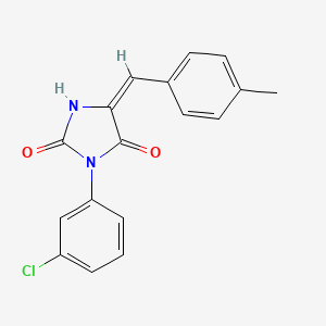 (5E)-3-(3-chlorophenyl)-5-(4-methylbenzylidene)imidazolidine-2,4-dione