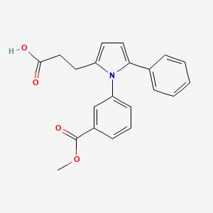 molecular formula C21H19NO4 B11587703 3-{1-[3-(methoxycarbonyl)phenyl]-5-phenyl-1H-pyrrol-2-yl}propanoic acid 