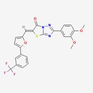 (5Z)-2-(3,4-dimethoxyphenyl)-5-({5-[3-(trifluoromethyl)phenyl]-2-furyl}methylene)[1,3]thiazolo[3,2-b][1,2,4]triazol-6(5H)-one