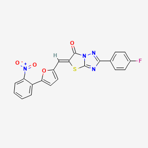 (5Z)-2-(4-fluorophenyl)-5-{[5-(2-nitrophenyl)furan-2-yl]methylidene}[1,3]thiazolo[3,2-b][1,2,4]triazol-6(5H)-one