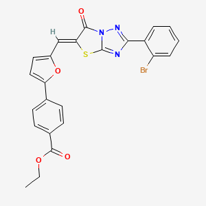 molecular formula C24H16BrN3O4S B11587789 ethyl 4-(5-{(Z)-[2-(2-bromophenyl)-6-oxo[1,3]thiazolo[3,2-b][1,2,4]triazol-5(6H)-ylidene]methyl}-2-furyl)benzoate 