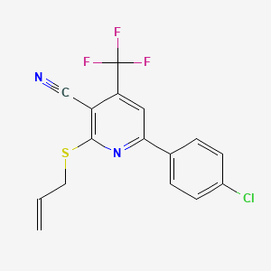 6-(4-Chlorophenyl)-2-(prop-2-en-1-ylsulfanyl)-4-(trifluoromethyl)pyridine-3-carbonitrile