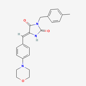 (5Z)-3-(4-methylbenzyl)-5-(4-morpholin-4-ylbenzylidene)imidazolidine-2,4-dione