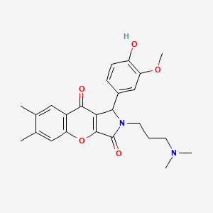 2-[3-(Dimethylamino)propyl]-1-(4-hydroxy-3-methoxyphenyl)-6,7-dimethyl-1,2-dihydrochromeno[2,3-c]pyrrole-3,9-dione