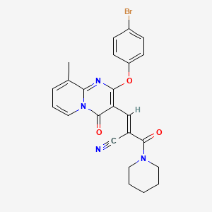 (2E)-3-[2-(4-bromophenoxy)-9-methyl-4-oxo-4H-pyrido[1,2-a]pyrimidin-3-yl]-2-(piperidin-1-ylcarbonyl)prop-2-enenitrile