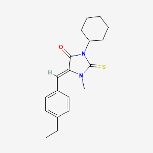 molecular formula C19H24N2OS B11587858 (5Z)-3-cyclohexyl-5-[(4-ethylphenyl)methylidene]-1-methyl-2-sulfanylideneimidazolidin-4-one 