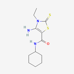 molecular formula C12H19N3OS2 B11587863 4-amino-N-cyclohexyl-3-ethyl-2-thioxo-2,3-dihydro-1,3-thiazole-5-carboxamide CAS No. 618076-90-7