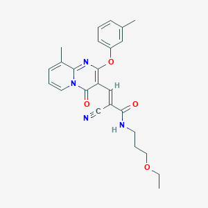 (2E)-2-cyano-N-(3-ethoxypropyl)-3-[9-methyl-2-(3-methylphenoxy)-4-oxo-4H-pyrido[1,2-a]pyrimidin-3-yl]prop-2-enamide