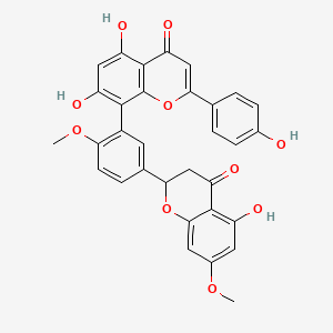 molecular formula C32H24O10 B1158787 2,3-二氢氨基黄酮 7,4'-二甲醚 CAS No. 873999-88-3
