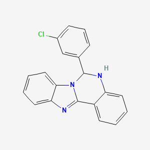 molecular formula C20H14ClN3 B11587876 6-(3-Chlorophenyl)-5,6-dihydrobenzimidazo[1,2-c]quinazoline 