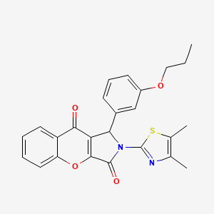 molecular formula C25H22N2O4S B11587888 2-(4,5-Dimethyl-1,3-thiazol-2-yl)-1-(3-propoxyphenyl)-1,2-dihydrochromeno[2,3-c]pyrrole-3,9-dione 