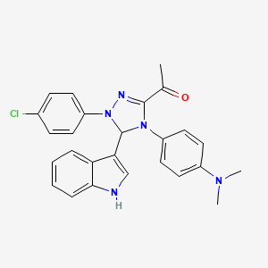 1-[1-(4-chlorophenyl)-4-[4-(dimethylamino)phenyl]-5-(1H-indol-3-yl)-4,5-dihydro-1H-1,2,4-triazol-3-yl]ethanone