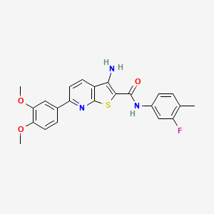 molecular formula C23H20FN3O3S B11587909 3-amino-6-(3,4-dimethoxyphenyl)-N-(3-fluoro-4-methylphenyl)thieno[2,3-b]pyridine-2-carboxamide 