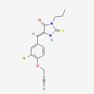 molecular formula C16H15BrN2O2S B11587914 (5Z)-5-[3-bromo-4-(prop-2-yn-1-yloxy)benzylidene]-3-propyl-2-thioxoimidazolidin-4-one 