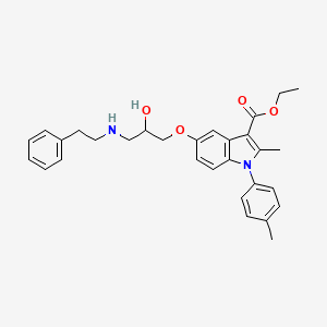 molecular formula C30H34N2O4 B11587925 ethyl 5-{2-hydroxy-3-[(2-phenylethyl)amino]propoxy}-2-methyl-1-(4-methylphenyl)-1H-indole-3-carboxylate 