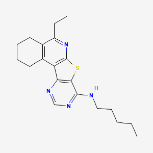 molecular formula C20H26N4S B11587956 8-ethyl-N-pentyl-11-thia-9,14,16-triazatetracyclo[8.7.0.02,7.012,17]heptadeca-1,7,9,12,14,16-hexaen-13-amine 