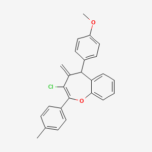 molecular formula C25H21ClO2 B11587962 3-Chloro-5-(4-methoxyphenyl)-4-methylidene-2-(4-methylphenyl)-4,5-dihydro-1-benzoxepine 