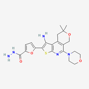 5-(1-Amino-8,8-dimethyl-5-morpholino-8,9-dihydro-6H-pyrano[4,3-D]thieno[2,3-B]pyridin-2-YL)-2-furohydrazide