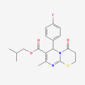 2-methylpropyl 6-(4-fluorophenyl)-8-methyl-4-oxo-3,4-dihydro-2H,6H-pyrimido[2,1-b][1,3]thiazine-7-carboxylate