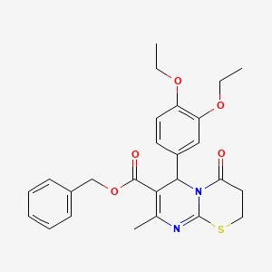 benzyl 6-(3,4-diethoxyphenyl)-8-methyl-4-oxo-3,4-dihydro-2H,6H-pyrimido[2,1-b][1,3]thiazine-7-carboxylate