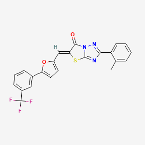 molecular formula C23H14F3N3O2S B11588052 (5Z)-2-(2-methylphenyl)-5-({5-[3-(trifluoromethyl)phenyl]-2-furyl}methylene)[1,3]thiazolo[3,2-b][1,2,4]triazol-6(5H)-one 