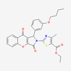 molecular formula C28H26N2O6S B11588057 ethyl 2-[1-(3-butoxyphenyl)-3,9-dioxo-3,9-dihydrochromeno[2,3-c]pyrrol-2(1H)-yl]-4-methyl-1,3-thiazole-5-carboxylate 