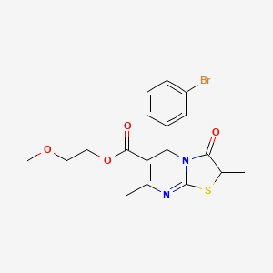 2-methoxyethyl 5-(3-bromophenyl)-2,7-dimethyl-3-oxo-2,3-dihydro-5H-[1,3]thiazolo[3,2-a]pyrimidine-6-carboxylate