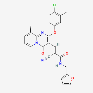 molecular formula C25H19ClN4O4 B11588067 (2E)-3-[2-(4-chloro-3-methylphenoxy)-9-methyl-4-oxo-4H-pyrido[1,2-a]pyrimidin-3-yl]-2-cyano-N-(furan-2-ylmethyl)prop-2-enamide 