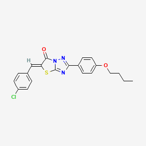 molecular formula C21H18ClN3O2S B11588074 (5Z)-2-(4-butoxyphenyl)-5-(4-chlorobenzylidene)[1,3]thiazolo[3,2-b][1,2,4]triazol-6(5H)-one 