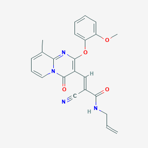 (2E)-2-cyano-3-[2-(2-methoxyphenoxy)-9-methyl-4-oxo-4H-pyrido[1,2-a]pyrimidin-3-yl]-N-(prop-2-en-1-yl)prop-2-enamide