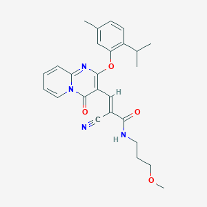 (2E)-2-cyano-N-(3-methoxypropyl)-3-{2-[5-methyl-2-(propan-2-yl)phenoxy]-4-oxo-4H-pyrido[1,2-a]pyrimidin-3-yl}prop-2-enamide