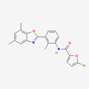 5-bromo-N-[3-(5,7-dimethyl-1,3-benzoxazol-2-yl)-2-methylphenyl]furan-2-carboxamide