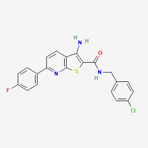 3-amino-N-[(4-chlorophenyl)methyl]-6-(4-fluorophenyl)thieno[2,3-b]pyridine-2-carboxamide