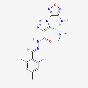 1-(4-amino-1,2,5-oxadiazol-3-yl)-5-[(dimethylamino)methyl]-N'-[(E)-(2,4,6-trimethylphenyl)methylidene]-1H-1,2,3-triazole-4-carbohydrazide