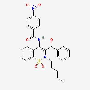 N-(3-benzoyl-1,1-dioxido-2-pentyl-2H-1,2-benzothiazin-4-yl)-4-nitrobenzamide