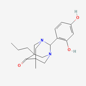 2-(2,4-Dihydroxyphenyl)-5-methyl-7-propyl-1,3-diazatricyclo[3.3.1.1~3,7~]decan-6-one